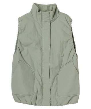 Green Parks 中わたスタンドカラーベスト Olive