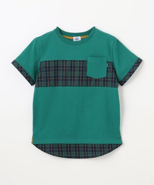 J.PRESS KIDS 【140-170cm】マドラスＴシャツ グリーン系