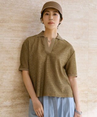 自由区 S 【カタログ掲載・お顔回りがすっきり華やか】ラッセルレースジャージー トップス