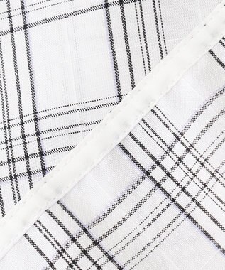 J.PRESS LADIES 【洗える】 セルロースチェック バンドカラー ブラウス ネイビー系3