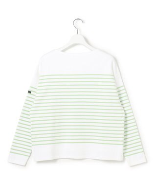 23区 Armo-lux パネルボーダー クロップド カットソー アップルグリーン系