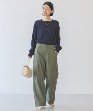 AMERICAN HOLIC バイパチケーブルニットプルオーバー Navy