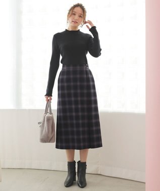 ANY SIS CICA加工 フリルネック プルオーバー ブラック