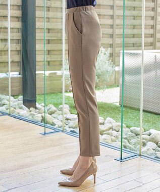 Tiaclasse 【安田美沙子さん着用・日本製・洗える】ジョーゼットピンタックテーパードパンツ キャメル