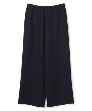 UNFILO 【ウエストゴム/セレモニー】ドライダブルクロス イージー ワイドパンツ ネイビー