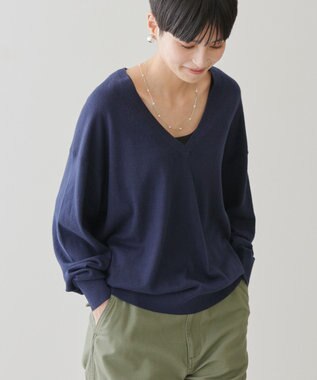AMERICAN HOLIC Ｖネックニットプルオーバー Navy