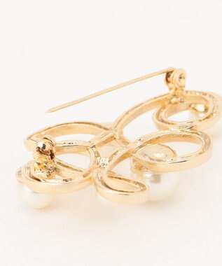 組曲 ラインドロップパール ブローチ ゴールド系