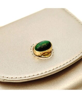 UNBILLION ペルケ perche ジェムストーンヒネリかぶせ長財布 シルバー