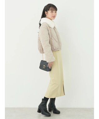 earth music&ecology ファーカラーブルゾン Beige