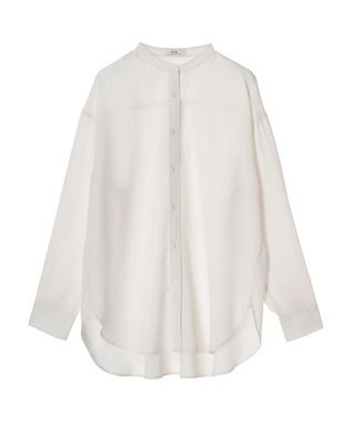 earth music&ecology シアーバンドカラーシャツ Off White