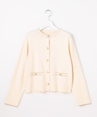 ANY SIS L CICA加工 ニット ジャケット アイボリー