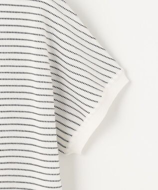 J.PRESS LADIES L 【洗える・抗菌防臭】コットンアセテート ボーダー ドルマン ニット ホワイト系1