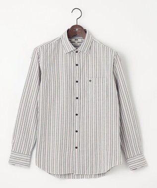 JOSEPH ABBOUD 【オーガニックコットン】オーガニックコードストライプ シャツ オリーブ系1