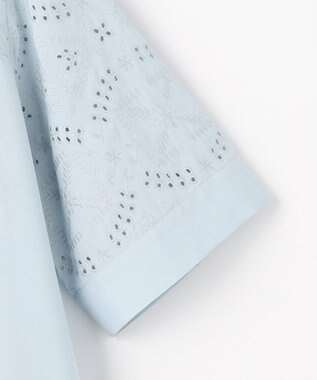 J.PRESS LADIES 【WEB限定カラーあり】エンブロイダリー シャツ ワンピース 【WEB限定】サックスブルー系