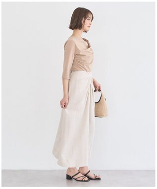 earth music&ecology レースレイヤードドレーププルオーバー Mocha