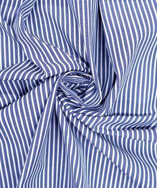 Tiaclasse 【洗える】パフ袖シャツチュニックブラウス ネイビーストライプ