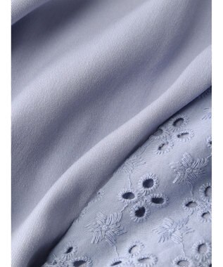 earth music&ecology レースラッフルブラウス Grayish Blue