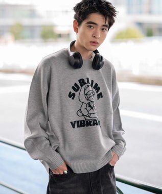 WEGO 【新色追加/ユニセックス着用ITEM/SMLサイズ展開】ジャガードグラフィックプルオーバー（LS） 柄18