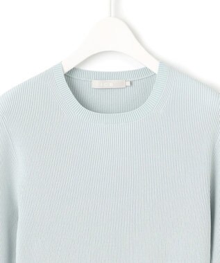 ICB L 【洗える】ハイゲージリブベーシック プルオーバーニット アッシュブルー系