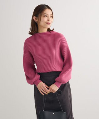 Green Parks ・ｓｗｉｎｇ　ｂｙ　ボトルネックカラーニット Pink