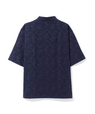 ZERO HALLIBURTON カモフラージュ柄 ジャガードモックネックシャツ ZHG-A4A 2a 82852 ゴルフウェア ネイビー