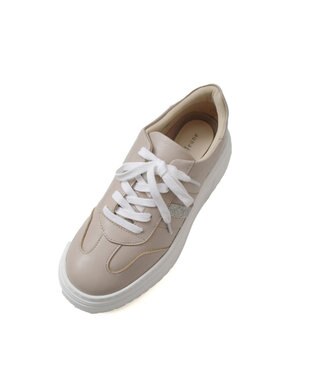 Pointer 日本製 本革ボリューム厚底スニーカー トープ