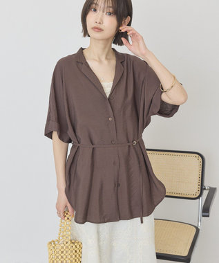 AMERICAN HOLIC 【先行予約】【マルチ機能】ベルト付カイキンシャツ Brown