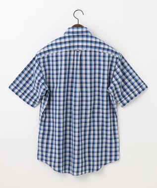 JOSEPH ABBOUD 【サスティナブル】リヨセルリネンチェック 半袖シャツ ブルー系3