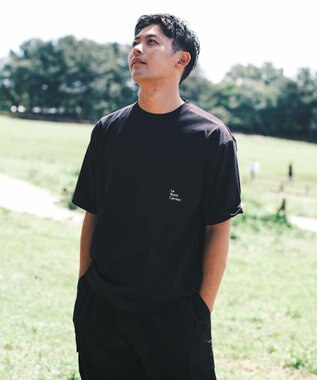 SHARE PARK MENS 【UVカット・吸水速乾・ストレッチ・軽量 】バックプリントポケットTシャツ（L・XLサイズ） ブラック系