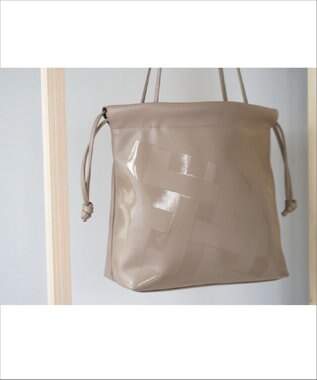 MIYABIYA La quoh with kirakaracho　角つなぎ ソフトレザー ミディアムトート 胡桃染（トープ）