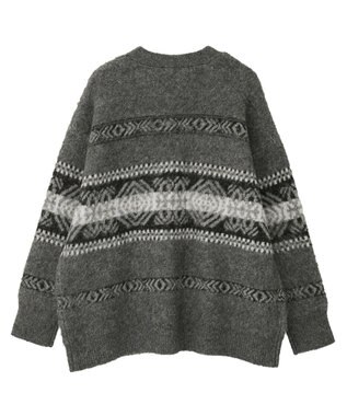 AMERICAN HOLIC アソート柄シャギーニットカーディガン Gray Mixture