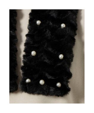UNBILLION カシュネ cache nez / パール付フェイクファーマフラー ブラック
