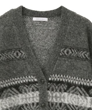 AMERICAN HOLIC アソート柄シャギーニットカーディガン Gray Mixture