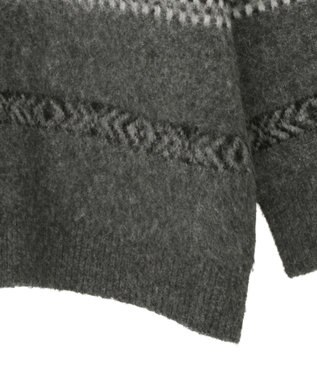 AMERICAN HOLIC アソート柄シャギーニットカーディガン Gray Mixture