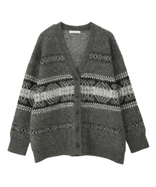 AMERICAN HOLIC アソート柄シャギーニットカーディガン Gray Mixture