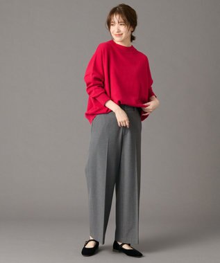 ANY L 【洗濯機可/ストレッチ/ウエストゴム/裏起毛】マルチファンクションストレッチワイドパンツ グレー