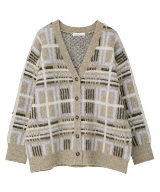 AMERICAN HOLIC アソート柄シャギーニットカーディガン Beige