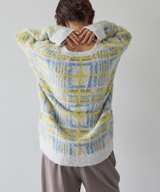 AMERICAN HOLIC アソート柄シャギーニットカーディガン Ivory