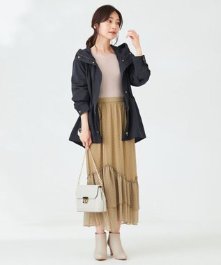 ANY SIS 【洗える】ネックポイントリブ ニット ローズグレー