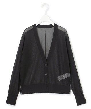 ICB L 【洗える】ドライシアーカーディガン ブラック系