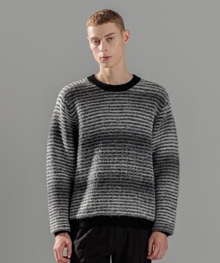 ヘアリーグラデーション　クルーネックニット