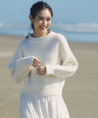 23区 【一部店舗限定/洗える】ハニカム ニット アイボリー系