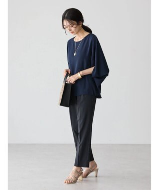 AMERICAN HOLIC イージーケア＋接触冷感　ドルマンブラウス Navy