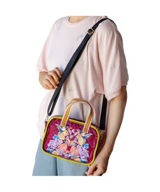 tsumori chisato CARRY tcアニマルキルト ショルダーバッグ ミニボストン ボルドー