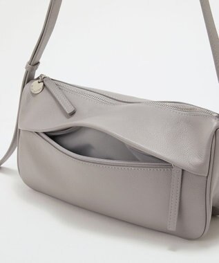 TOPKAPI 【Breath TOPKAPI】SUPPLE サプル シボレザー スワローマチ ワイド ショルダーバッグ ライトグレー