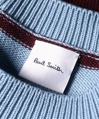 Paul Smith ボーダー プリント 半袖ニット ライトブルー