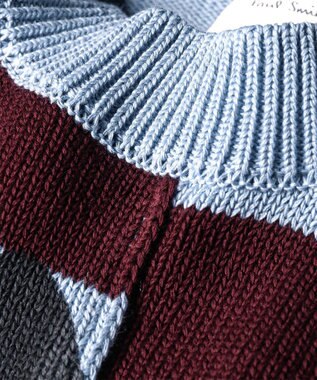 Paul Smith ボーダー プリント 半袖ニット ライトブルー