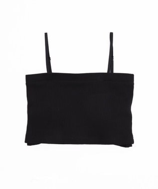 WEGO 【カップ付きインナー/ベアにもなる】ストラップ付きカップインベアトップ ブラック