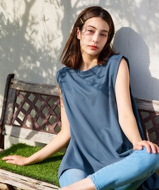 Tiaclasse 【洗える】カットツイルセットアップ（2点セット） ブルー