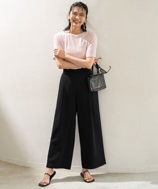 UNFILO サマーセットアップ ワイドパンツ ブラック